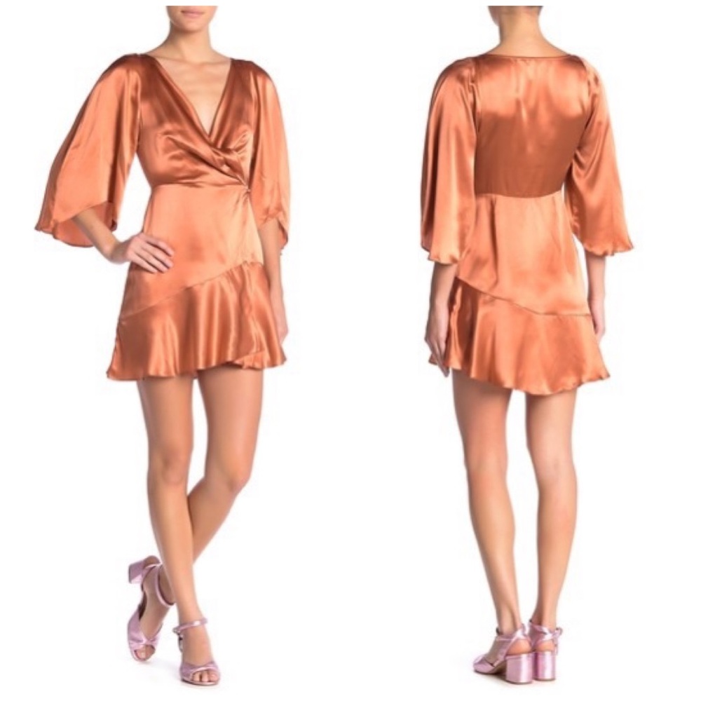 FREE PEOPLE Strike A Pose Silk Wrap Sultry 80s 12